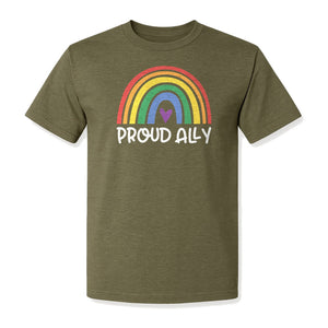Proud Ally Rainbow T-Shirt, LGBTQ Support and Equality Design for Pride Month Celebrations