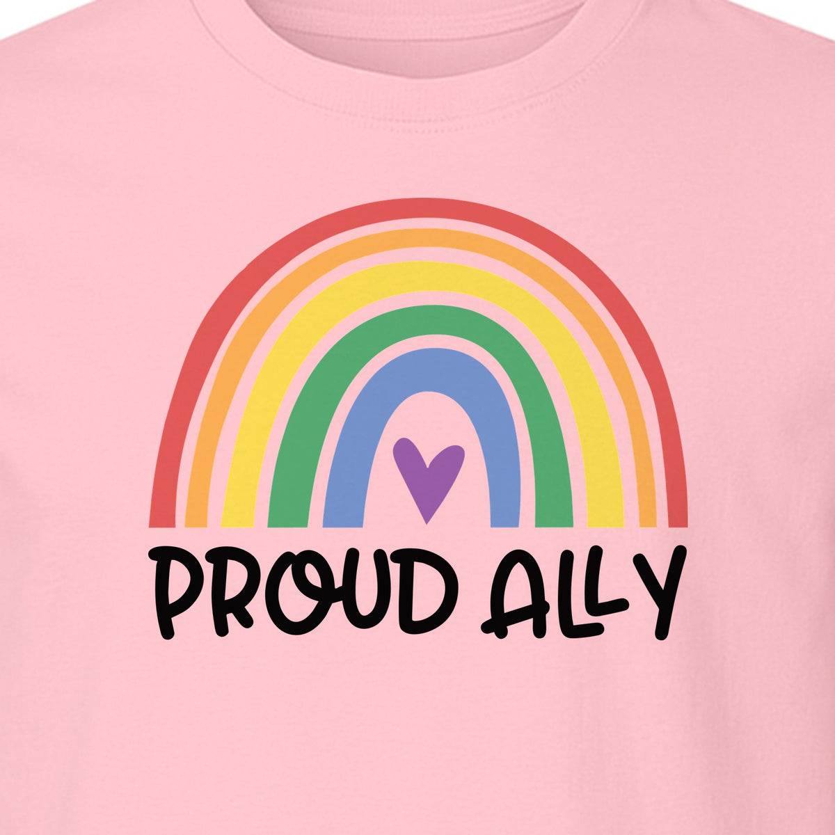 Proud Ally Rainbow T-Shirt, LGBTQ Support and Equality Design for Pride Month Celebrations