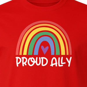 Proud Ally Rainbow T-Shirt, LGBTQ Support and Equality Design for Pride Month Celebrations