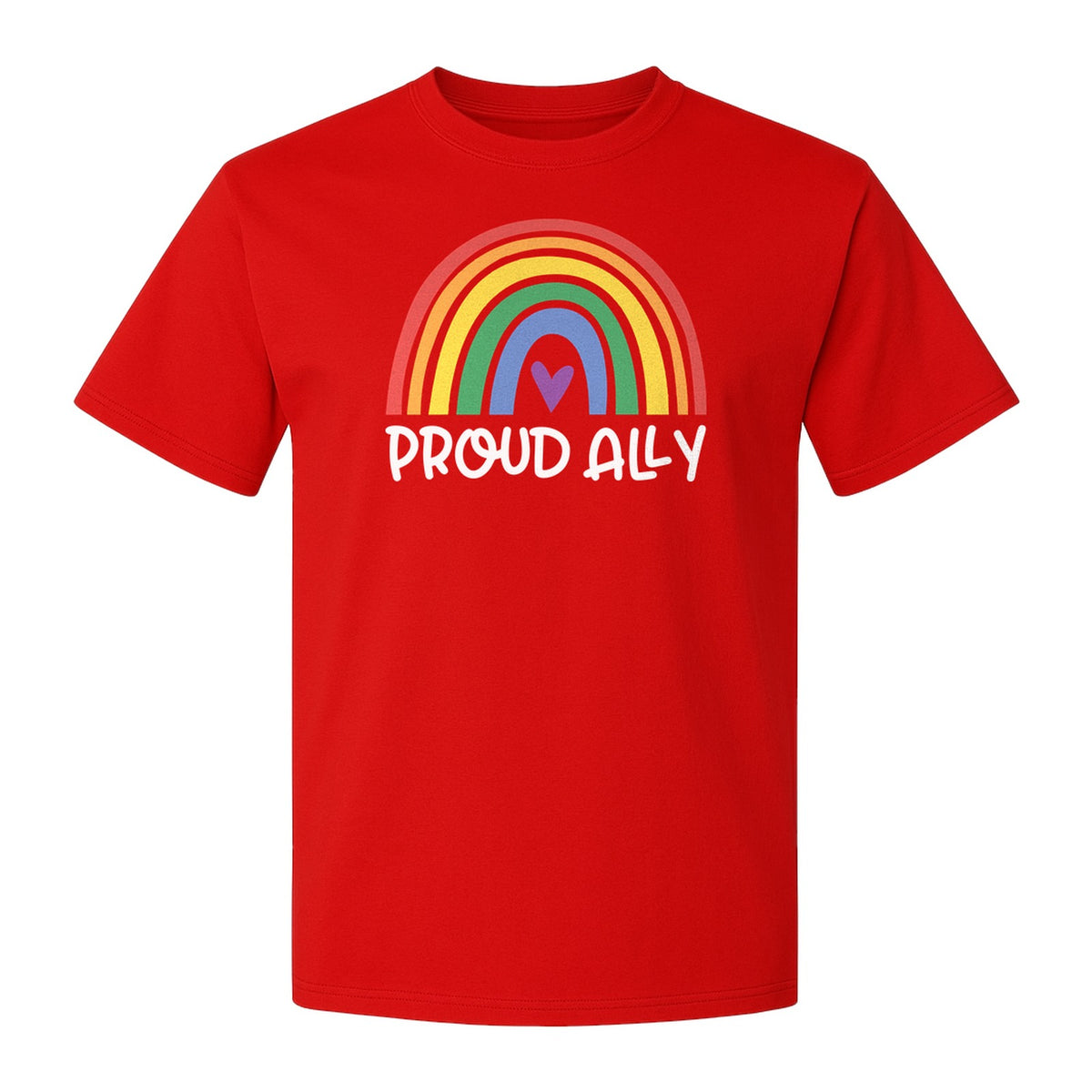 Proud Ally Rainbow T-Shirt, LGBTQ Support and Equality Design for Pride Month Celebrations
