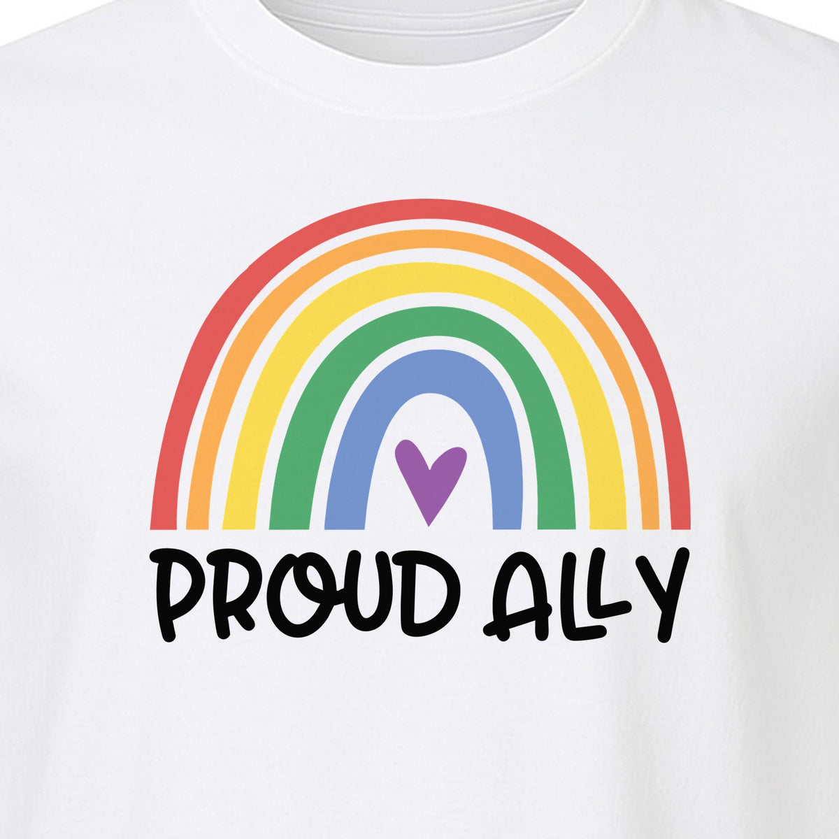 Proud Ally Rainbow T-Shirt, LGBTQ Support and Equality Design for Pride Month Celebrations