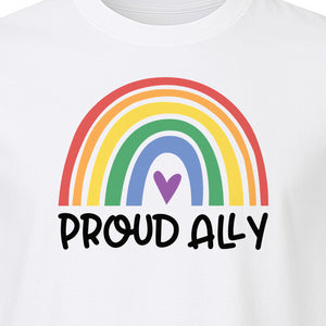 Proud Ally Rainbow T-Shirt, LGBTQ Support and Equality Design for Pride Month Celebrations