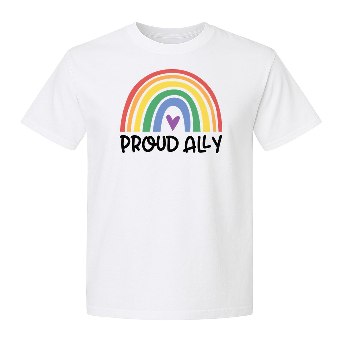 Proud Ally Rainbow T-Shirt, LGBTQ Support and Equality Design for Pride Month Celebrations