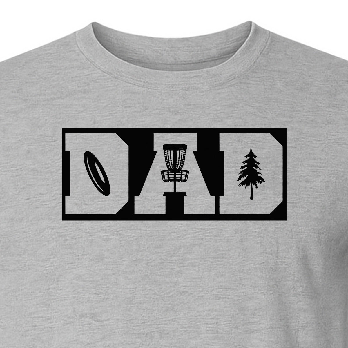 Disc Golf Dad T-Shirt, Bold Collegiate Letter Design for Fathers and Course Players