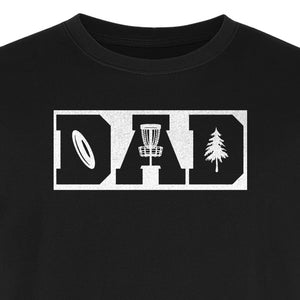 Disc Golf Dad T-Shirt, Bold Collegiate Letter Design for Fathers and Course Players