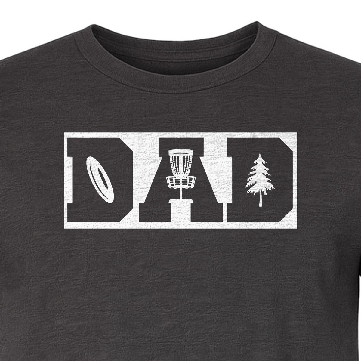 Disc Golf Dad T-Shirt, Bold Collegiate Letter Design for Fathers and Course Players
