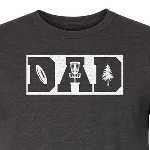 Disc Golf Dad T-Shirt, Bold Collegiate Letter Design for Fathers and Course Players