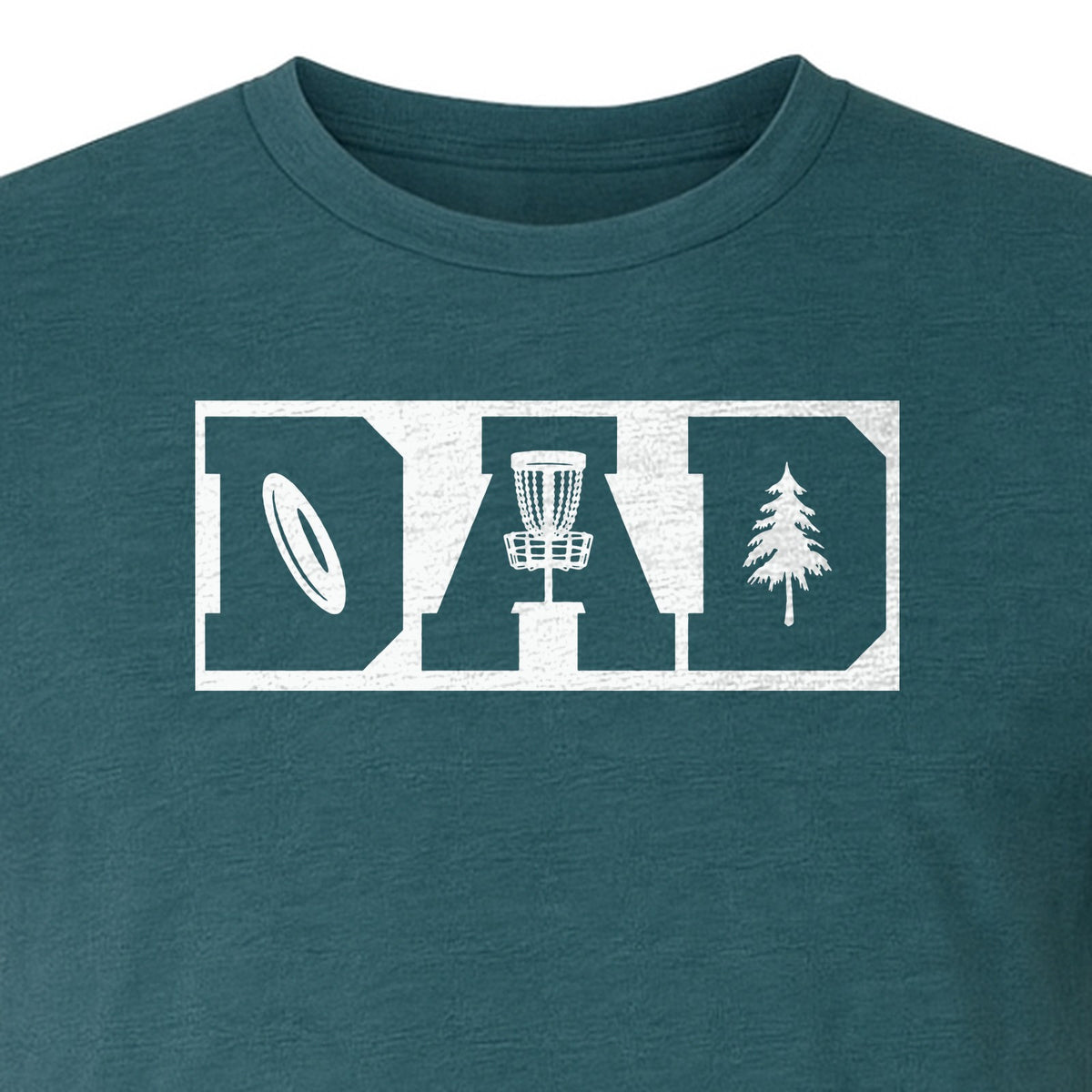 Disc Golf Dad T-Shirt, Bold Collegiate Letter Design for Fathers and Course Players