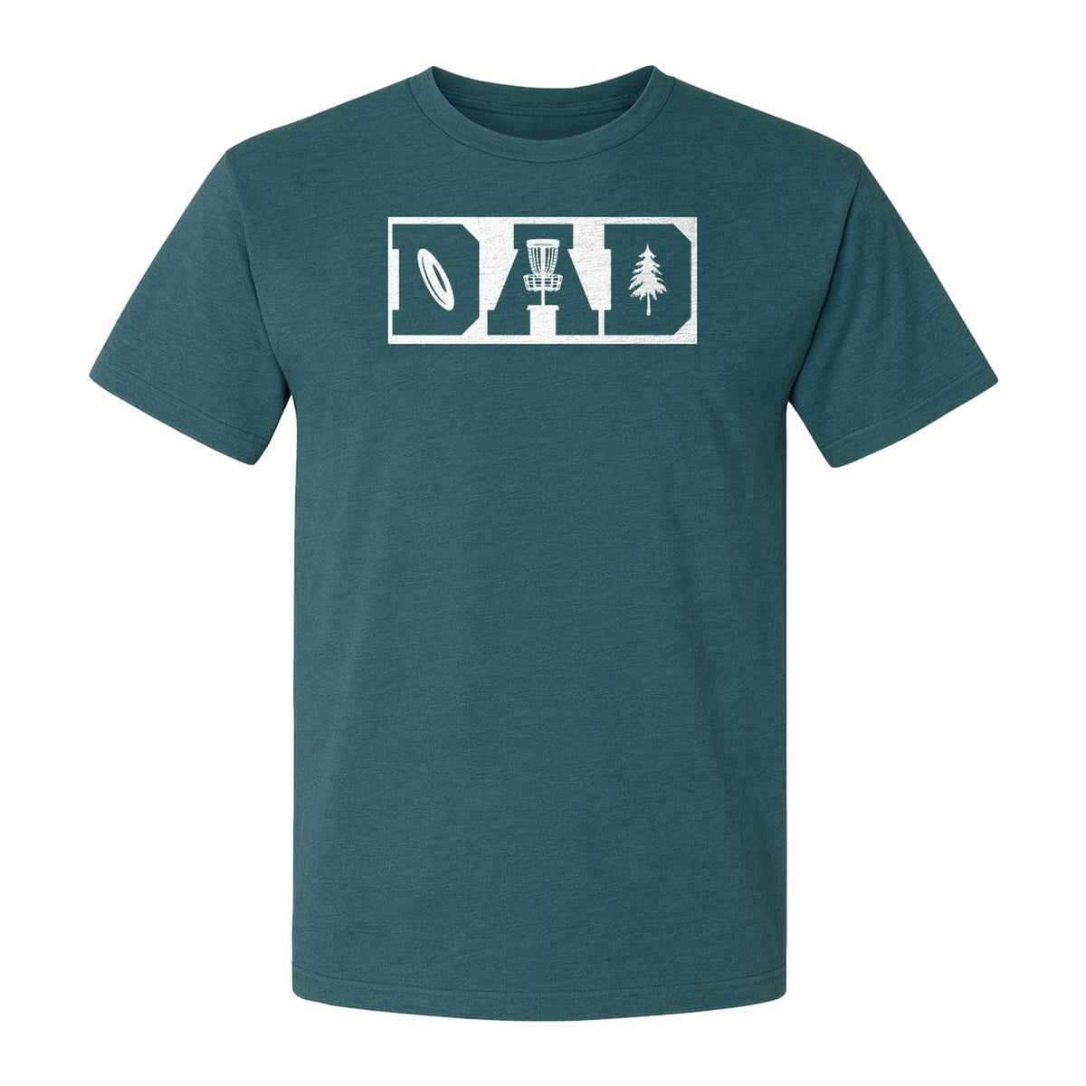 Disc Golf Dad T-Shirt, Bold Collegiate Letter Design for Fathers and Course Players