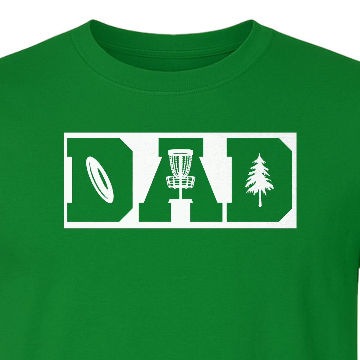 Disc Golf Dad T-Shirt, Bold Collegiate Letter Design for Fathers and Course Players