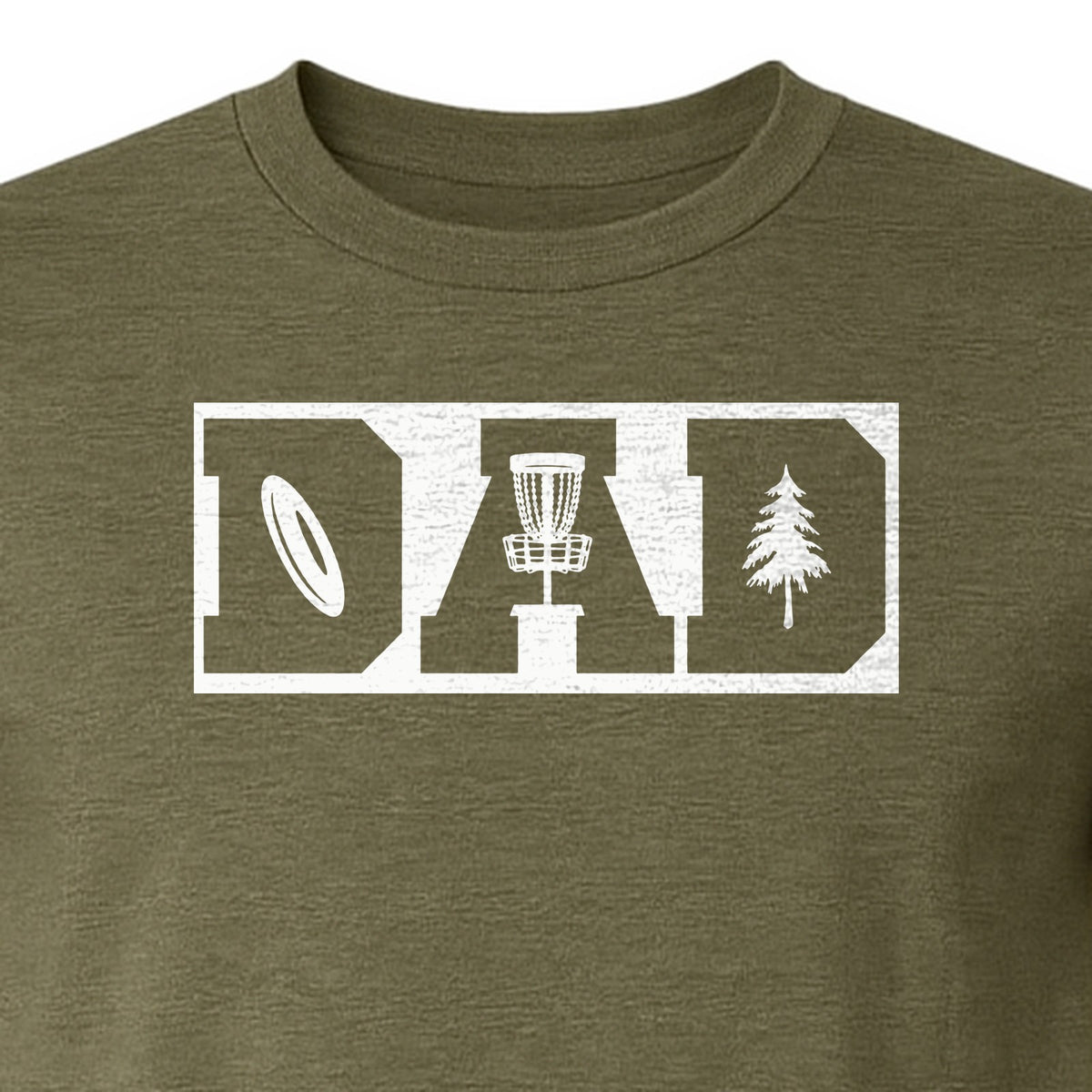 Disc Golf Dad T-Shirt, Bold Collegiate Letter Design for Fathers and Course Players