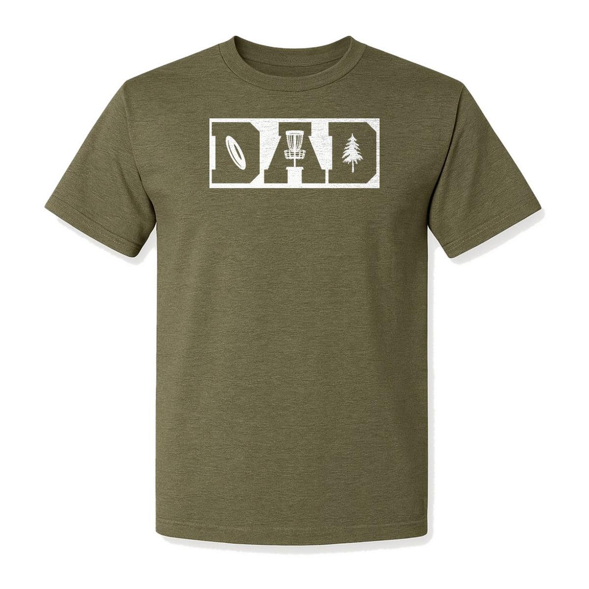 Disc Golf Dad T-Shirt, Bold Collegiate Letter Design for Fathers and Course Players