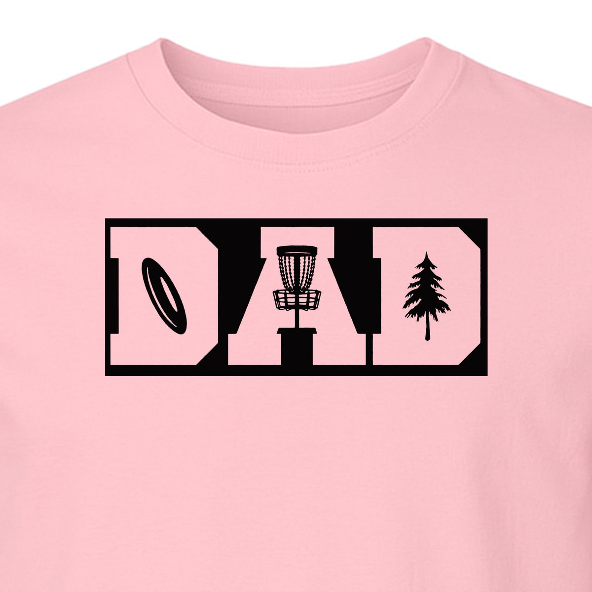 Disc Golf Dad T-Shirt, Bold Collegiate Letter Design for Fathers and Course Players