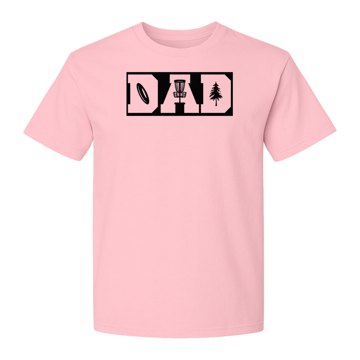 Disc Golf Dad T-Shirt, Bold Collegiate Letter Design for Fathers and Course Players