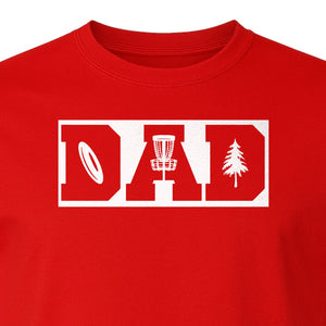 Disc Golf Dad T-Shirt, Bold Collegiate Letter Design for Fathers and Course Players