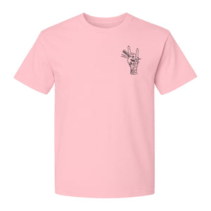 Hairstylist T-Shirt, Rock On Hand and Hair Tools Graphic for Hairdressers and Salon Pros