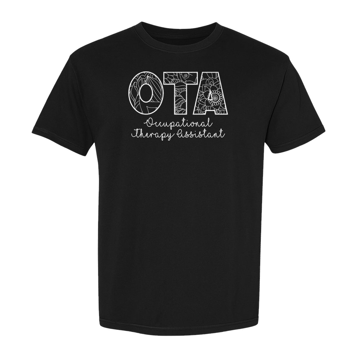 OTA T-Shirt, Occupational Therapy Assistant Floral Letter Design for Pediatric and Healthcare Workers