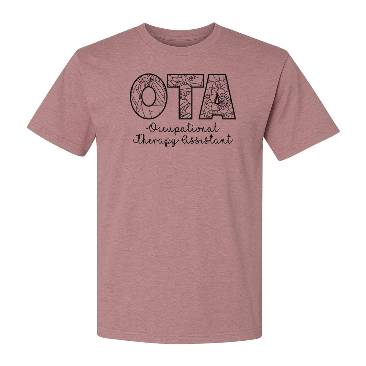 OTA T-Shirt, Occupational Therapy Assistant Floral Letter Design for Pediatric and Healthcare Workers