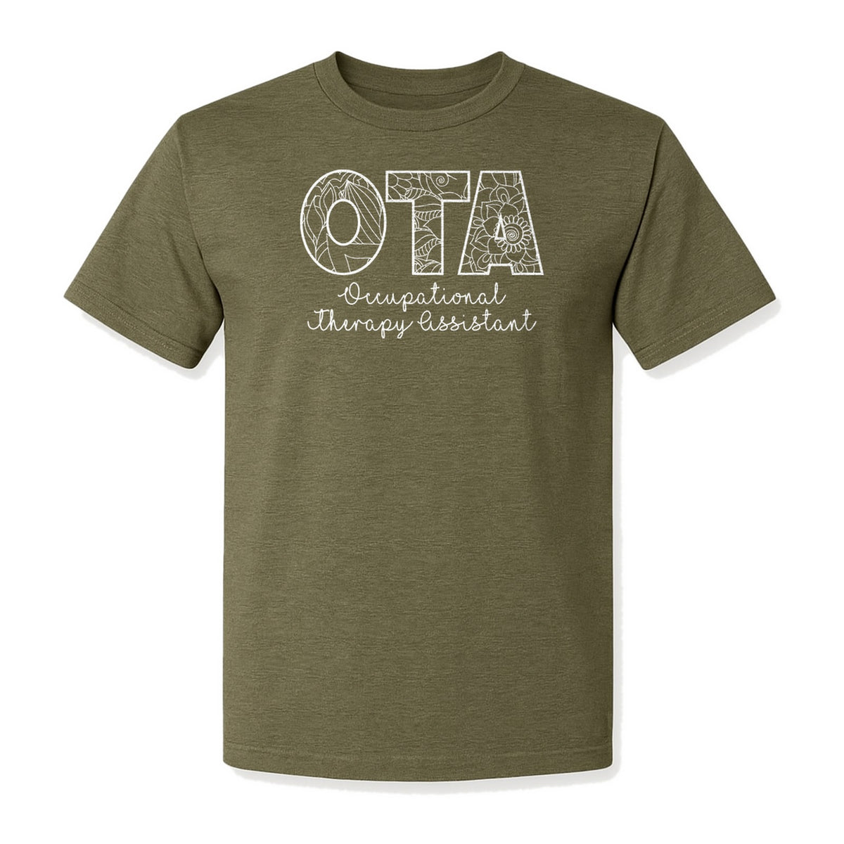 OTA T-Shirt, Occupational Therapy Assistant Floral Letter Design for Pediatric and Healthcare Workers