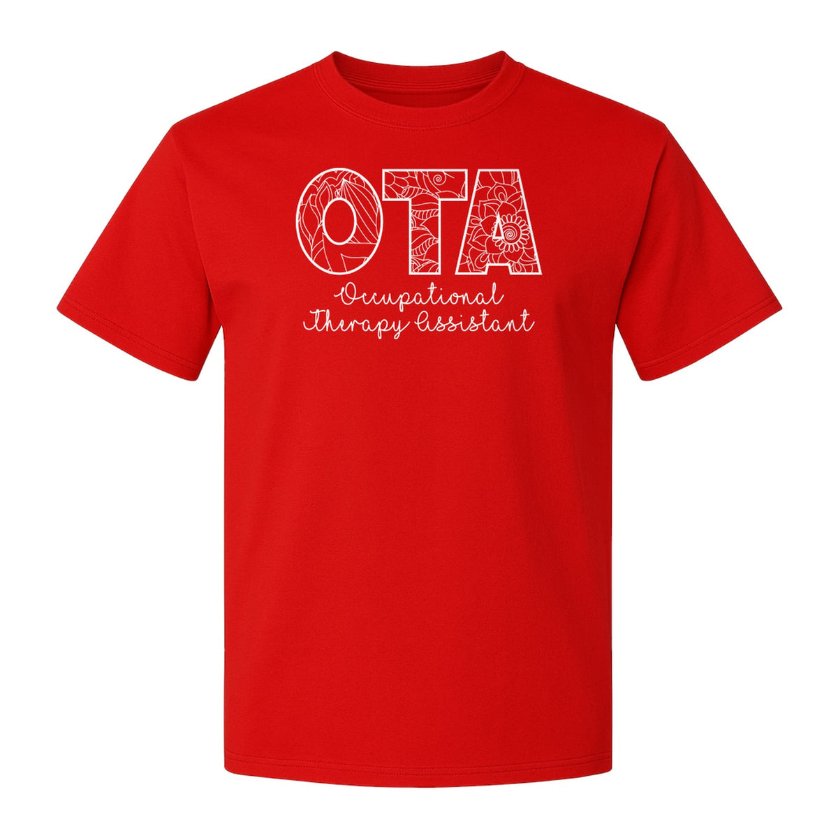 OTA T-Shirt, Occupational Therapy Assistant Floral Letter Design for Pediatric and Healthcare Workers