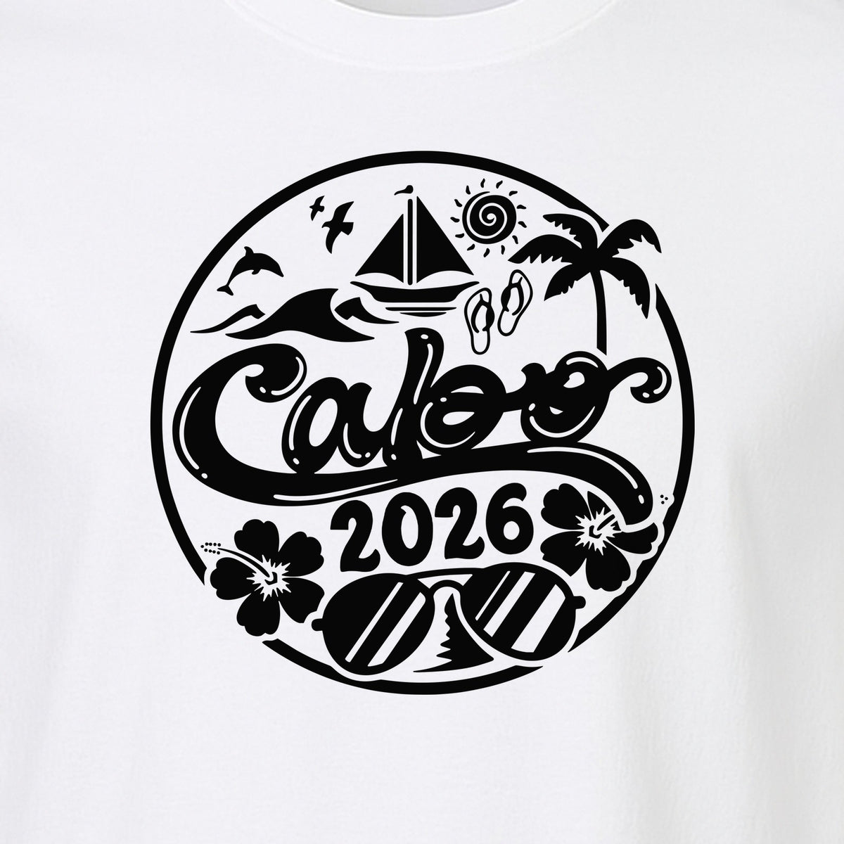 Cabo 2026 T-Shirt, Beach Vacation Graphic Tee for Travel Lovers and Family Getaways
