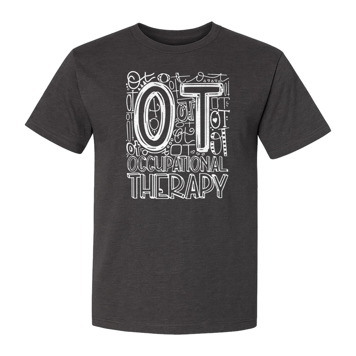 Occupational Therapist T-Shirt, OT Doodle Letter Design for Pediatric Clinicians and Therapy Students