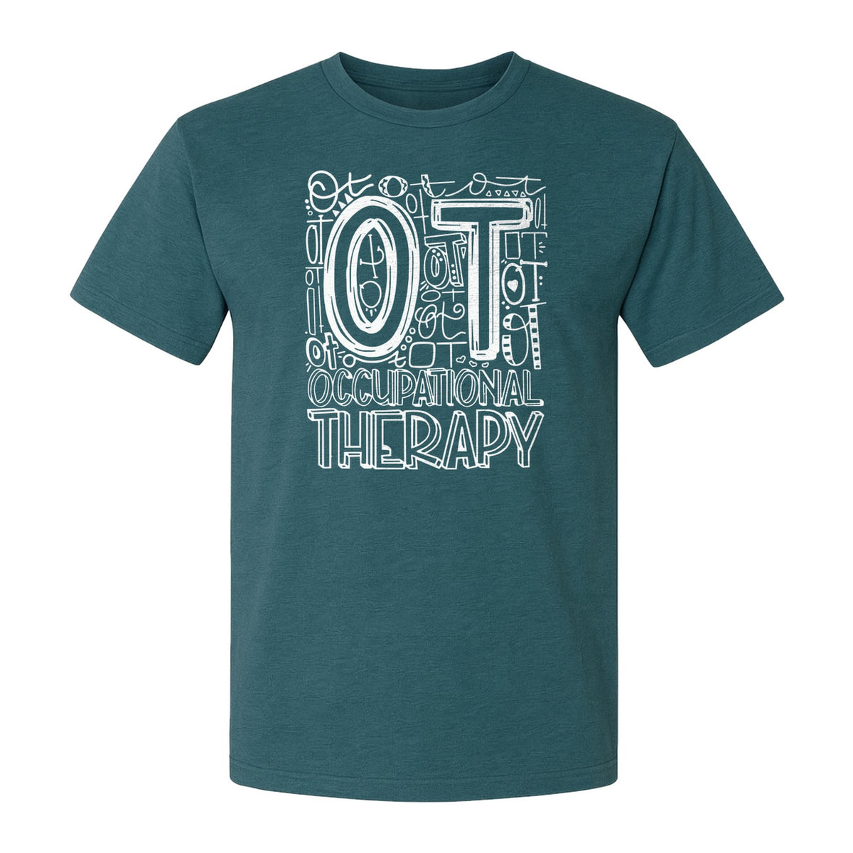 Occupational Therapist T-Shirt, OT Doodle Letter Design for Pediatric Clinicians and Therapy Students