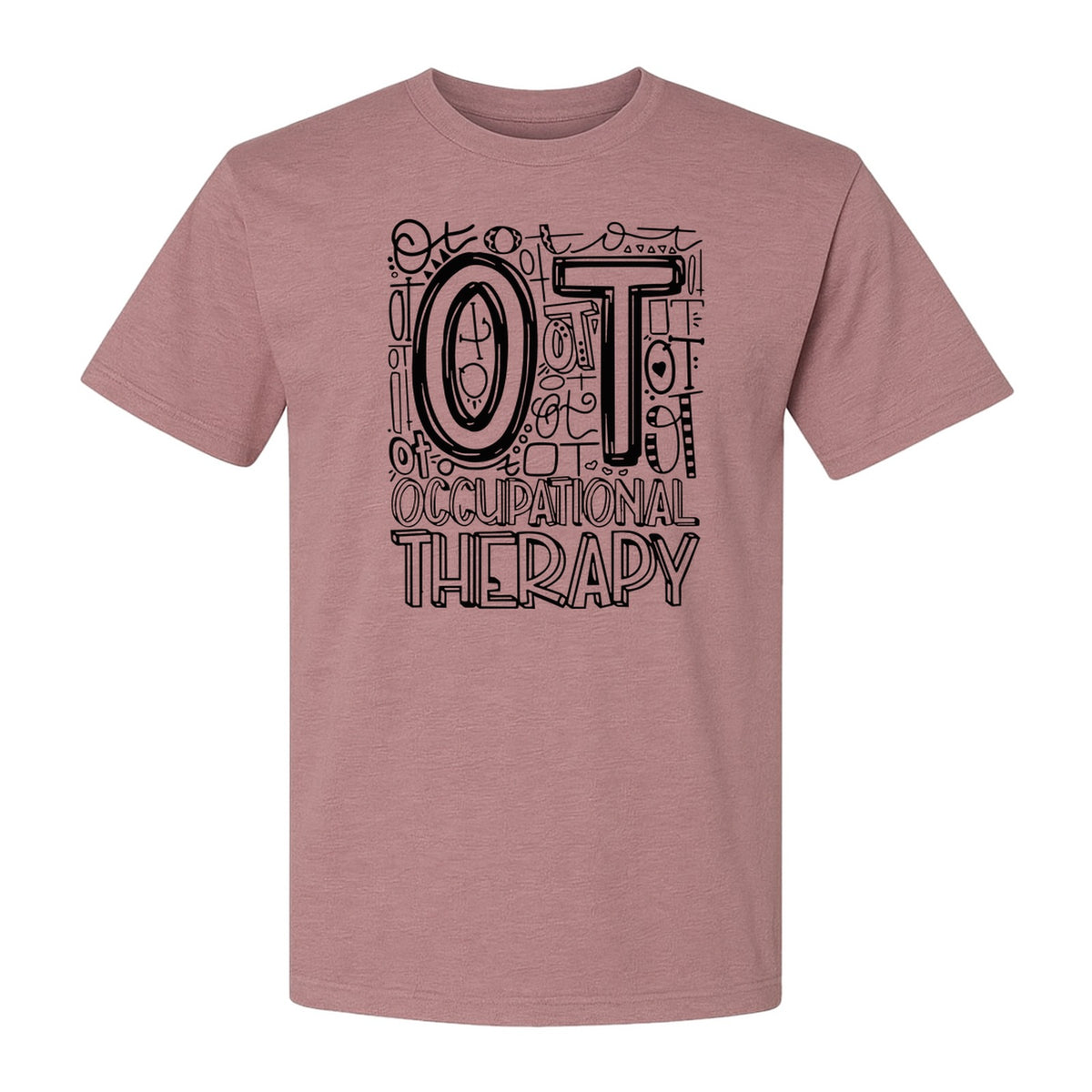 Occupational Therapist T-Shirt, OT Doodle Letter Design for Pediatric Clinicians and Therapy Students