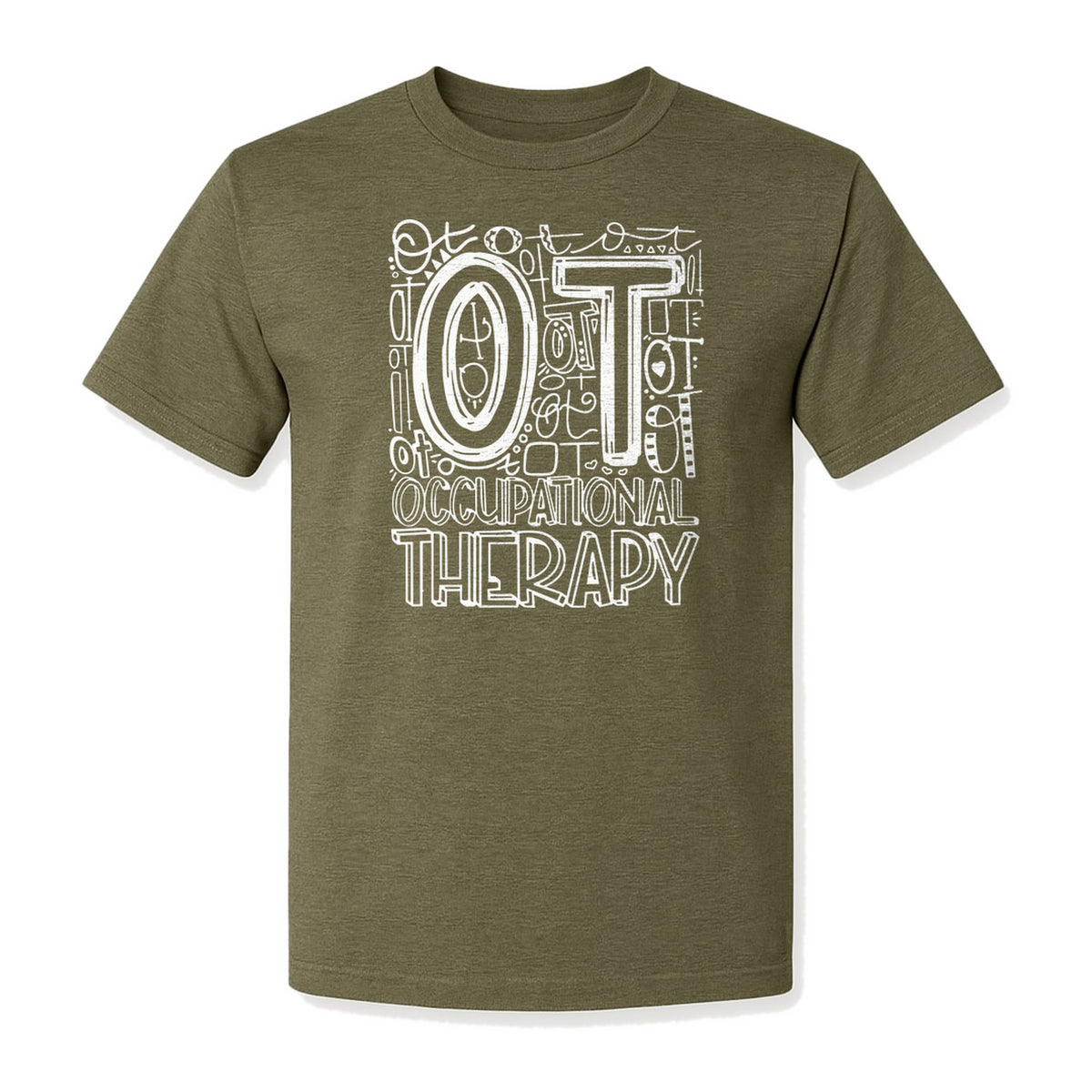 Occupational Therapist T-Shirt, OT Doodle Letter Design for Pediatric Clinicians and Therapy Students