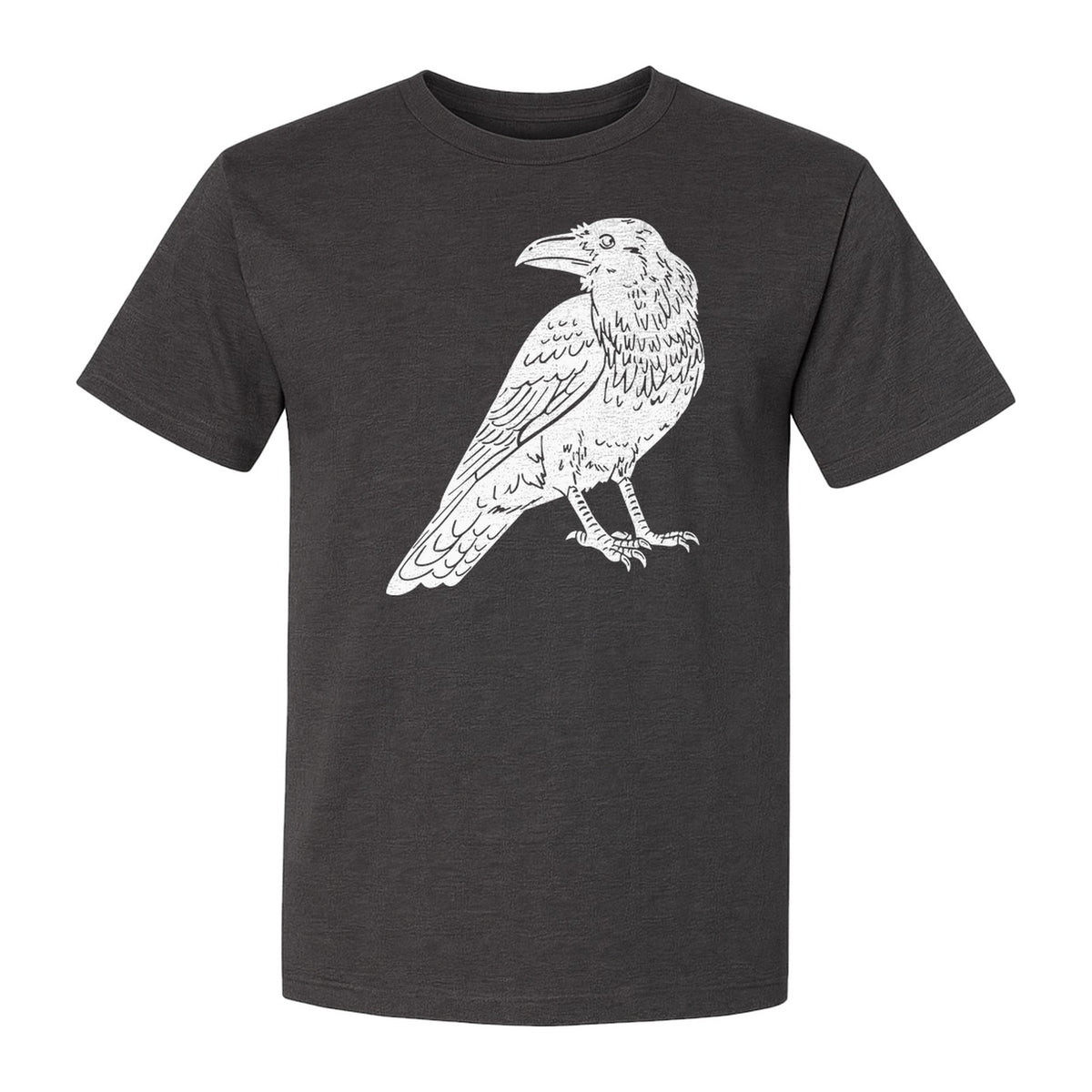 Crow T-Shirt, Detailed Raven Line Drawing for Bird Lovers, Ornithology Fans and Nature Gifts