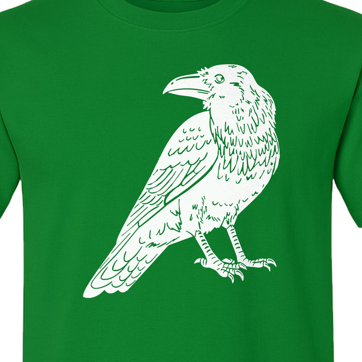 Crow T-Shirt, Detailed Raven Line Drawing for Bird Lovers, Ornithology Fans and Nature Gifts