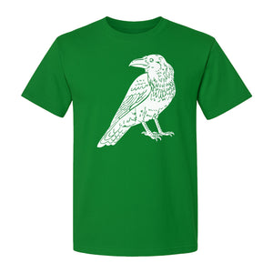 Crow T-Shirt, Detailed Raven Line Drawing for Bird Lovers, Ornithology Fans and Nature Gifts