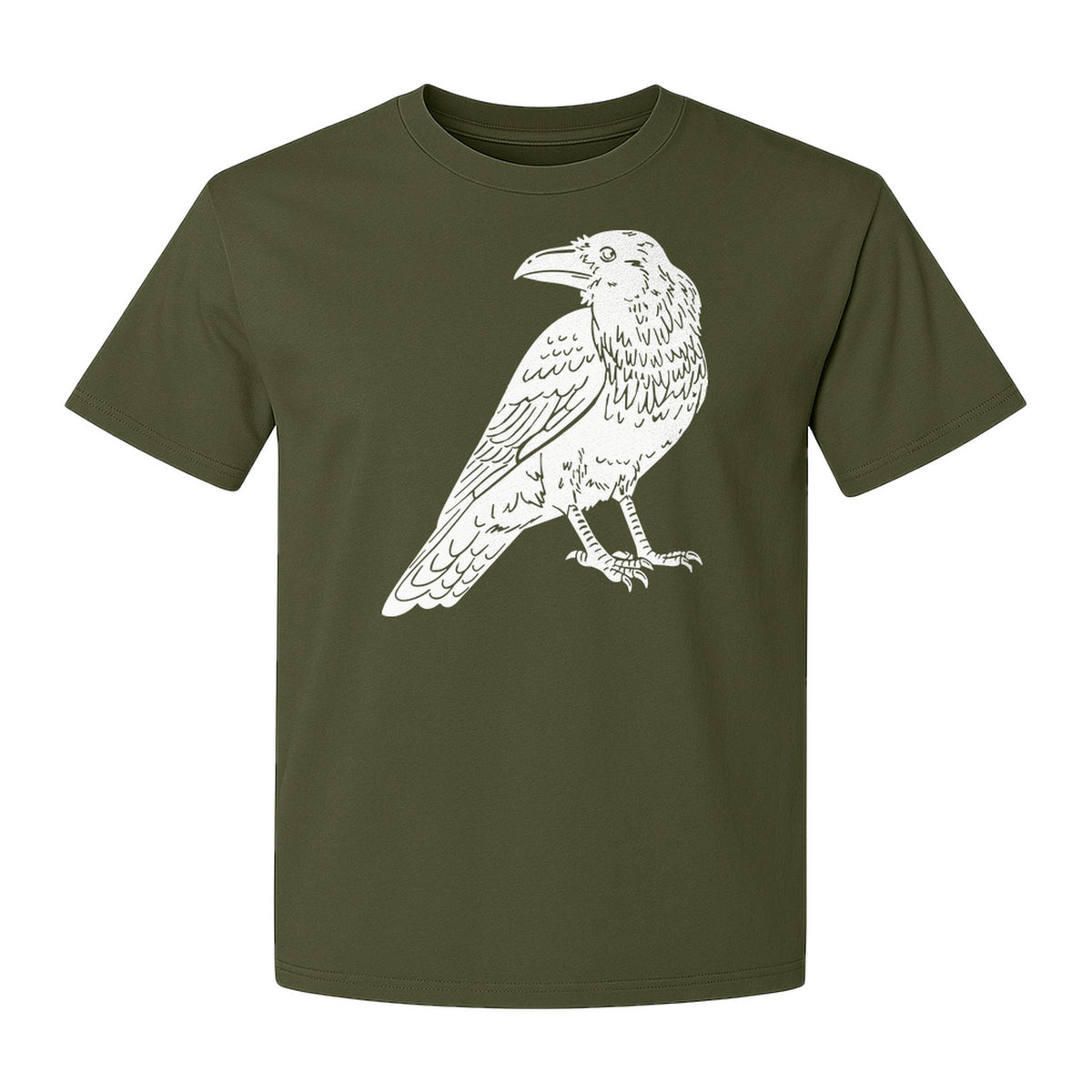 Crow T-Shirt, Detailed Raven Line Drawing for Bird Lovers, Ornithology Fans and Nature Gifts