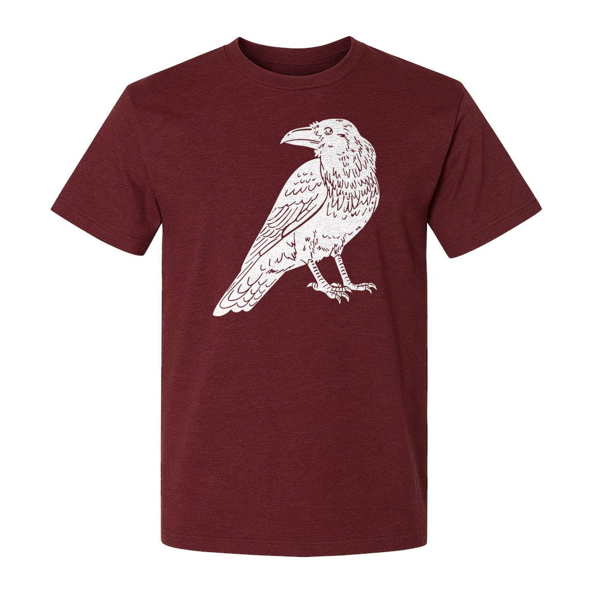 Crow T-Shirt, Detailed Raven Line Drawing for Bird Lovers, Ornithology Fans and Nature Gifts