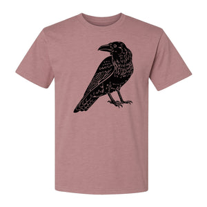 Crow T-Shirt, Detailed Raven Line Drawing for Bird Lovers, Ornithology Fans and Nature Gifts