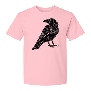 Crow T-Shirt, Detailed Raven Line Drawing for Bird Lovers, Ornithology Fans and Nature Gifts