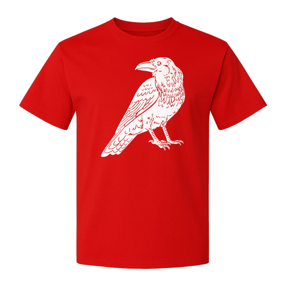 Crow T-Shirt, Detailed Raven Line Drawing for Bird Lovers, Ornithology Fans and Nature Gifts