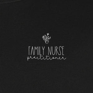Family Nurse Practitioner T-Shirt, Small Floral Pocket Design for FNP Healthcare Gifts