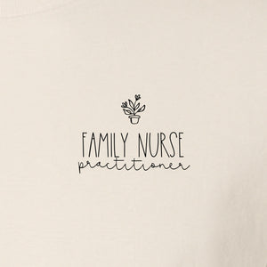 Family Nurse Practitioner T-Shirt, Small Floral Pocket Design for FNP Healthcare Gifts