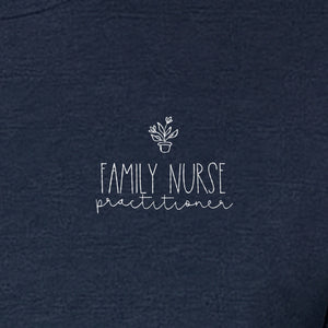 Family Nurse Practitioner T-Shirt, Small Floral Pocket Design for FNP Healthcare Gifts