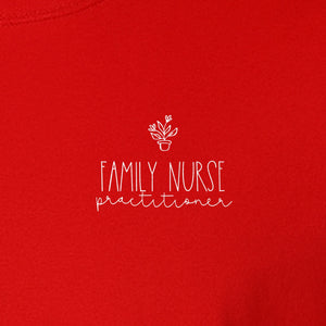 Family Nurse Practitioner T-Shirt, Small Floral Pocket Design for FNP Healthcare Gifts