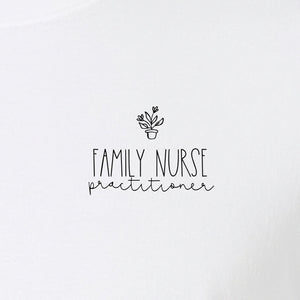 Family Nurse Practitioner T-Shirt, Small Floral Pocket Design for FNP Healthcare Gifts