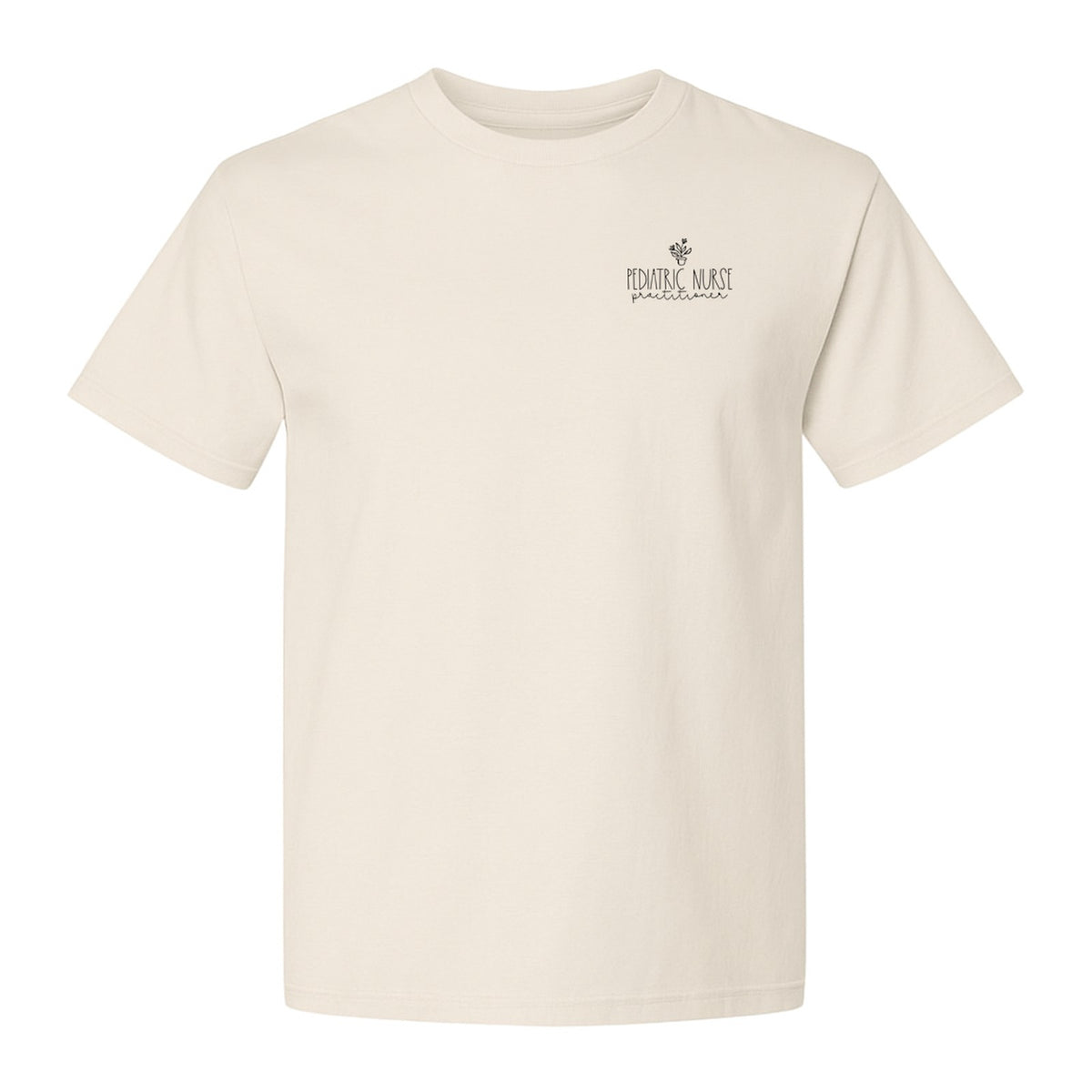 Pediatric Nurse Practitioner T-Shirt, Small Left Chest Floral Design for Nursing Students and Graduates