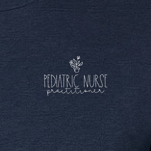 Pediatric Nurse Practitioner T-Shirt, Small Left Chest Floral Design for Nursing Students and Graduates