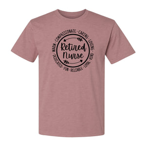 Retired Nurse T-Shirt, Compassionate Caring Legacy Design for Retirement Parties and Healthcare Farewells
