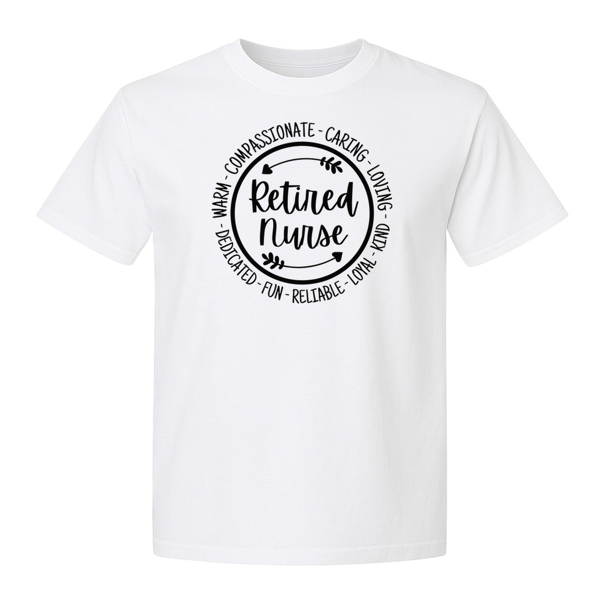 Retired Nurse T-Shirt, Compassionate Caring Legacy Design for Retirement Parties and Healthcare Farewells