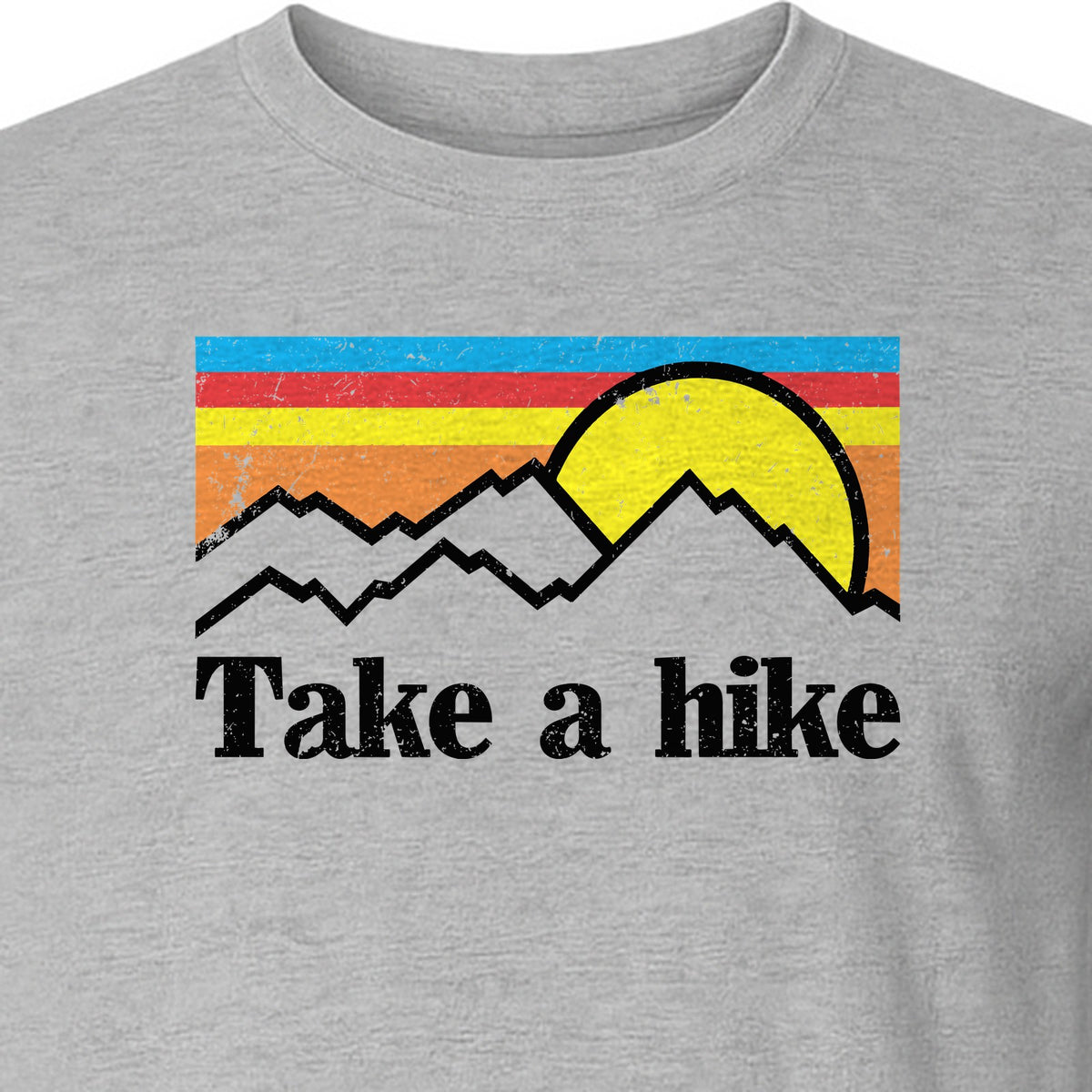 Take a Hike T-Shirt, Retro Sunset Mountain Graphic for Campers and Outdoor Lovers