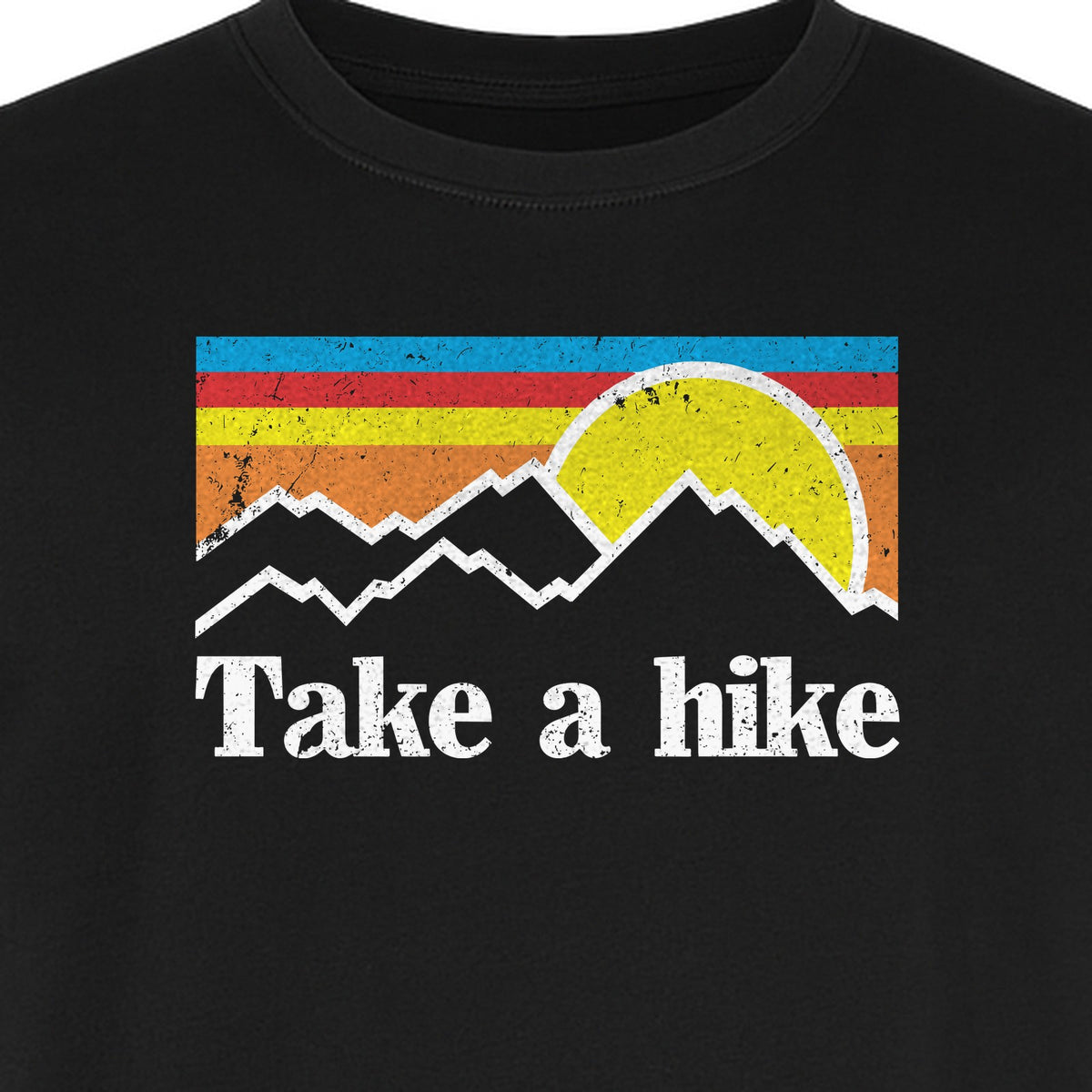 Take a Hike T-Shirt, Retro Sunset Mountain Graphic for Campers and Outdoor Lovers