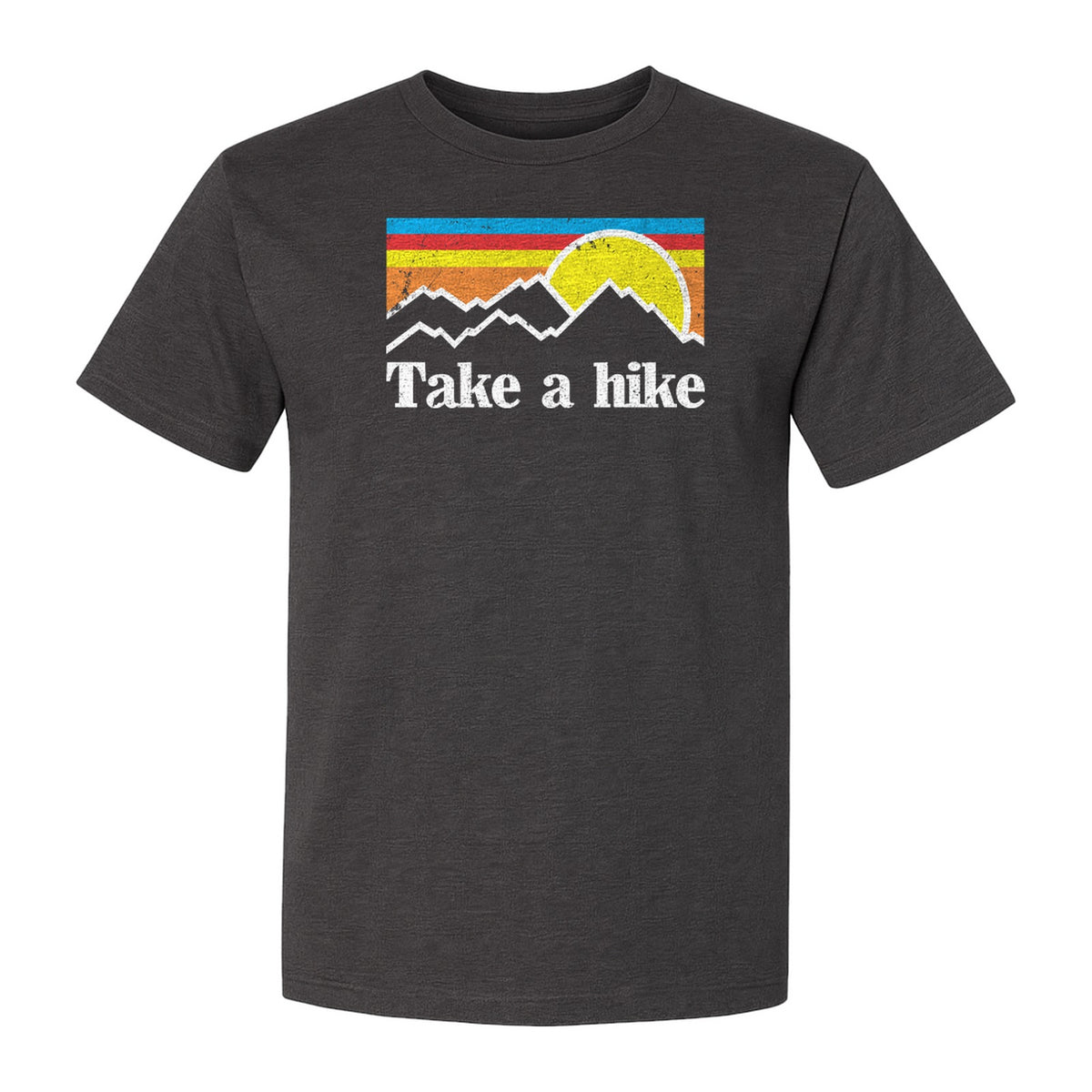 Take a Hike T-Shirt, Retro Sunset Mountain Graphic for Campers and Outdoor Lovers