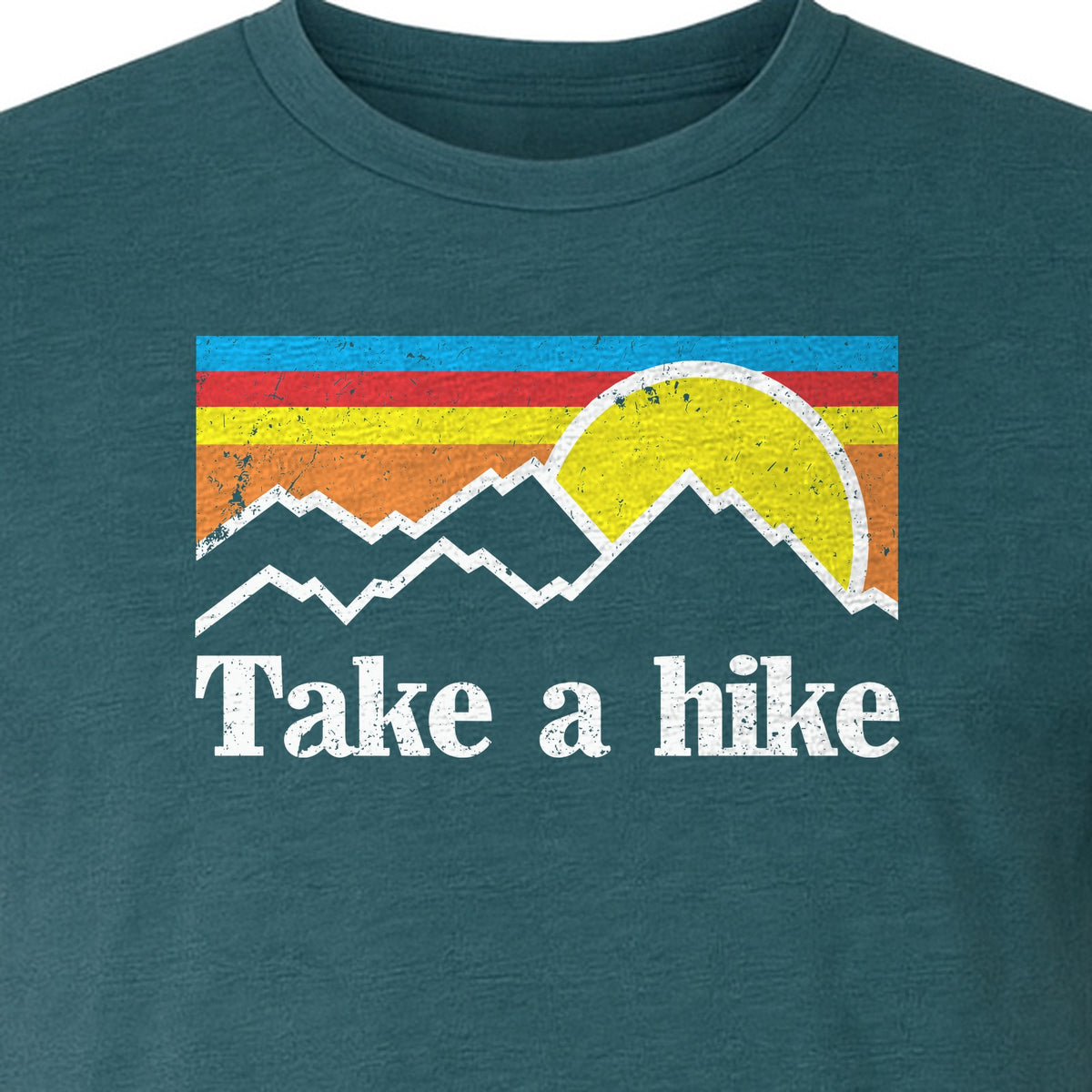 Take a Hike T-Shirt, Retro Sunset Mountain Graphic for Campers and Outdoor Lovers